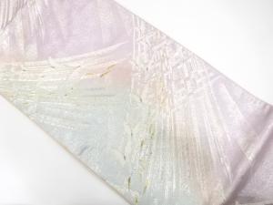 アンティーク　変わり格子に蝶模様織り出し袋帯（材料）